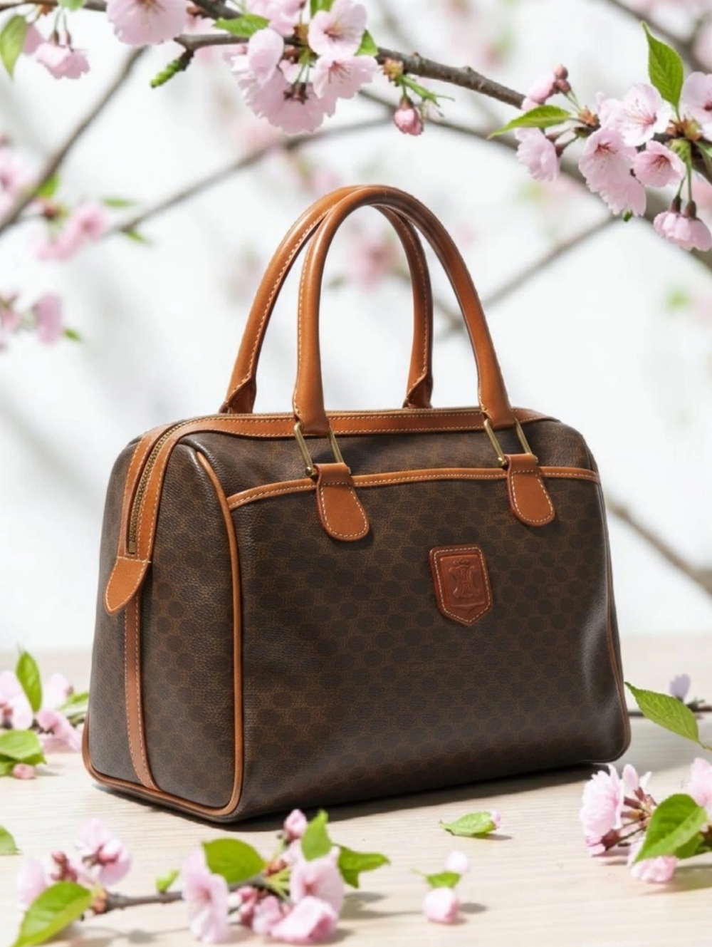 Celine Vintage Triomphe Top Handle Boston Bag